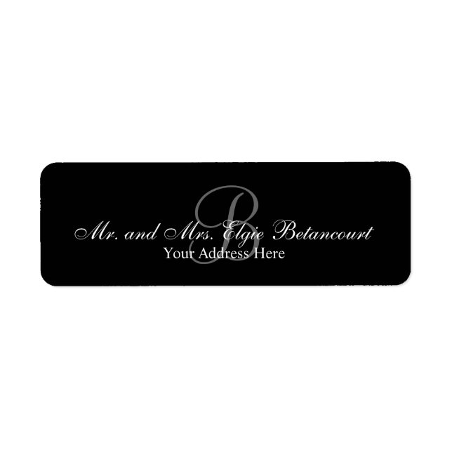 Elegant Custom Monogram Return Address Labels (Front)