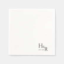 Elegant Custom Monogram Wedding Napkins
