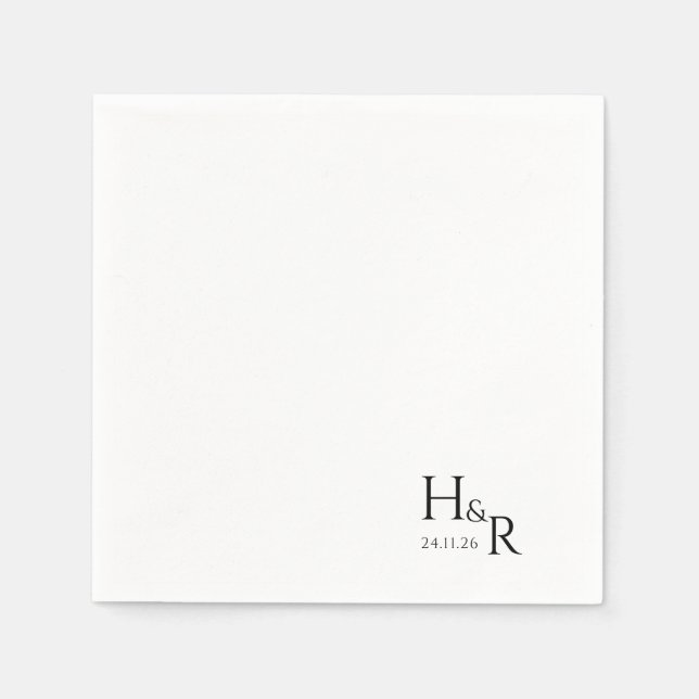Elegant Custom Monogram Wedding Napkins (Front)