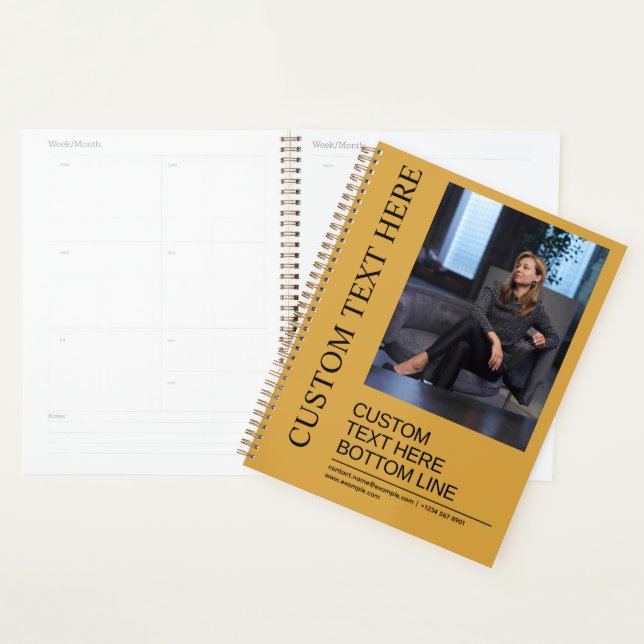 Elegant Custom Mustard Yellow Text Image Creative Planner (Display)