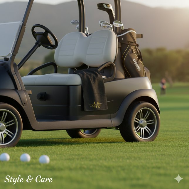 Elegant Custom Name and Initials Golf Towel Design (Elegant Custom Name and Initials Golf Towel Design)