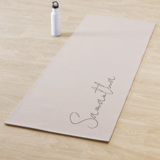 Elegant Custom Name Light Beige  Yoga Mat
