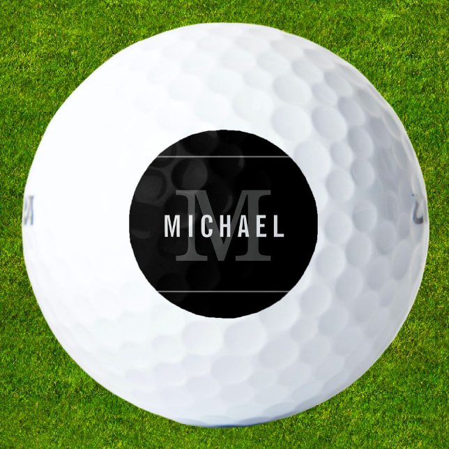 Elegant Custom Name Monogram Personalized Golf Balls (Creator Uploaded)