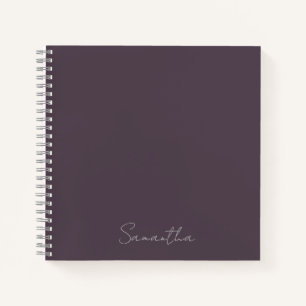 Elegant Custom Name Purple Taupe Notebook