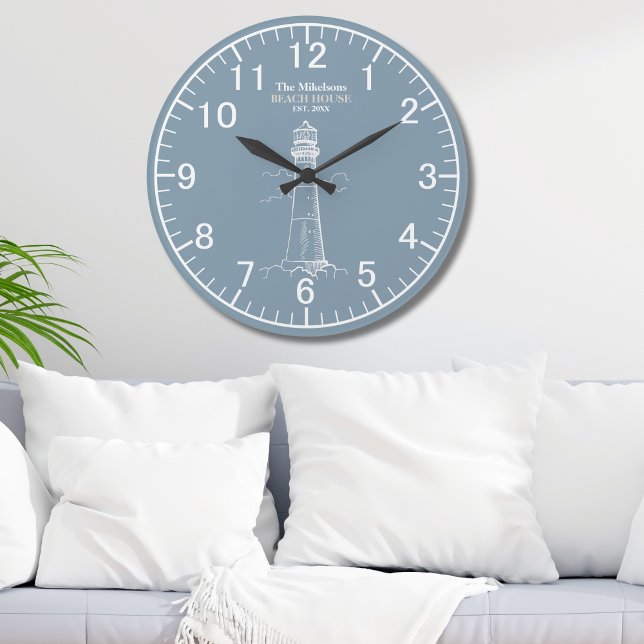 Elegant Custom Nautical Beach House Large Clock (Creator Uploaded)