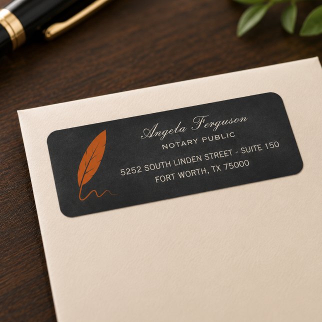 Elegant Custom Notary Public Return Address Label  (Creator Uploaded)