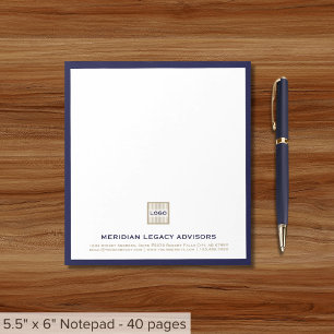 Elegant Custom Notepad with Navy Blue Frame