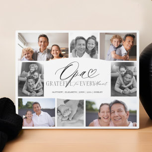 Elegant Custom Opa Photo Collage Grandpa Keepsake Plaque