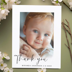 Elegant Custom Photo Baby Shower Thank You Postcard