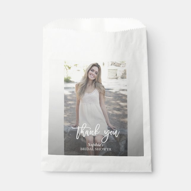 Elegant Custom Photo Bridal Shower Favour Bag (Front)
