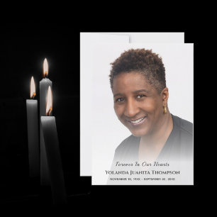 Elegant Custom Photo Forever In Our Hearts Funeral Thank You Card