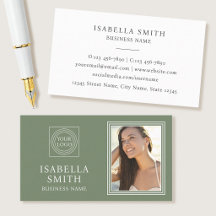 Elegant Custom Photo Logo Professional Sage Green
