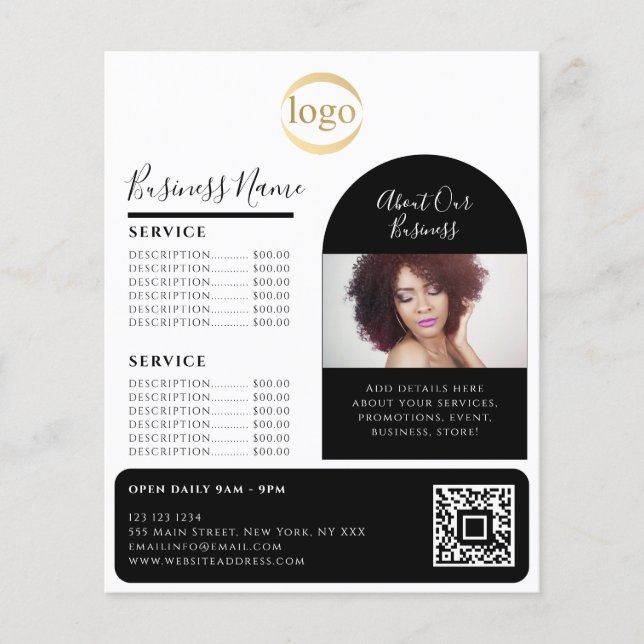 Elegant Custom Photo Logo Promotional Aesthetician Flyer (Front)