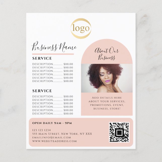 Elegant Custom Photo Logo Promotional Aesthetician Flyer (Front)