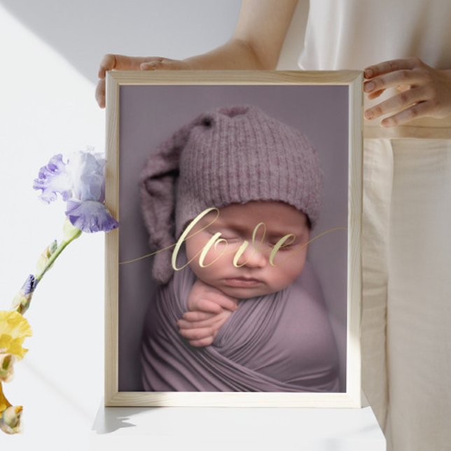 Elegant CUSTOM PHOTO LOVE SCRIPT Real Gold Foil Prints (Creator Uploaded)