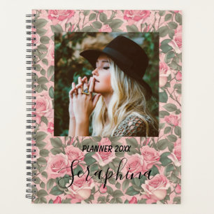 Elegant Custom Photo Pink Roses Planner