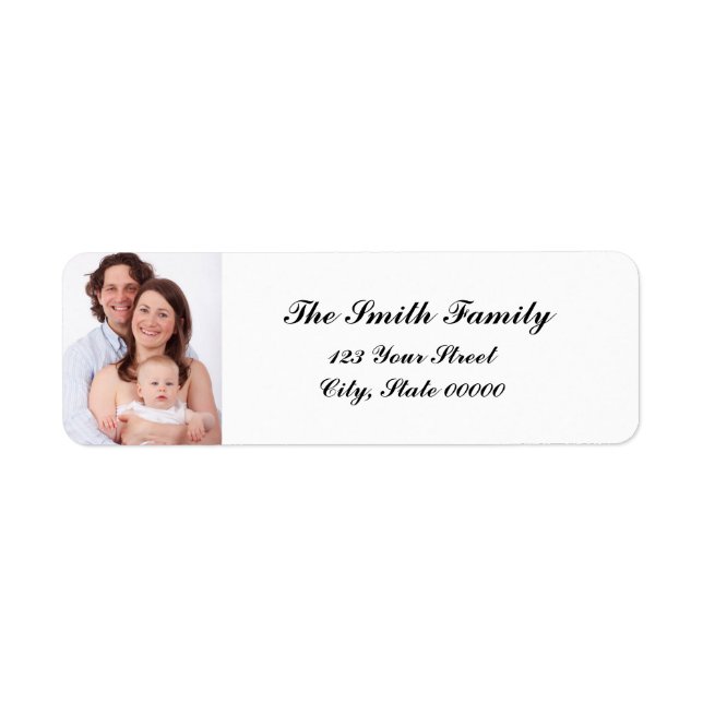 Elegant Custom Photo Return Address Label (Front)