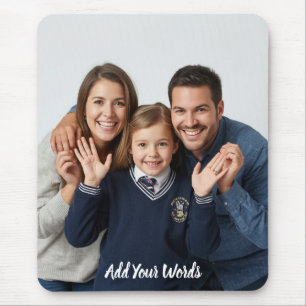 Elegant Custom Photo & Text Personalised Mouse Pad