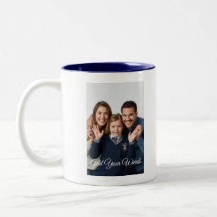 Elegant Custom Photo & Text Personalised  Two-Tone Coffee Mug