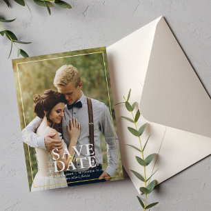Elegant Custom Photo Wedding Save the Date