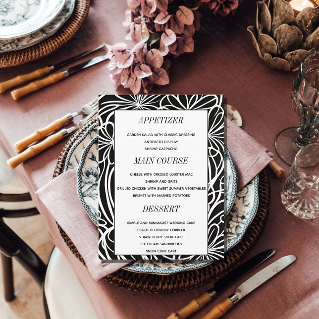 Elegant Custom Photo Wedding Table Menu Cards (Creator Uploaded)