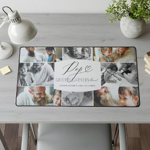 Elegant Custom Pop Photo Collage Father Keepsake Desk Mat