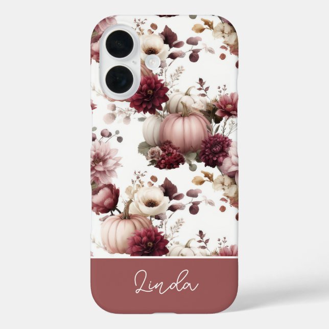 elegant Custom Pumpkin and Flowers pattern  Case-Mate iPhone Case (Back)