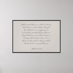 Elegant Custom Quote Poem Calligraphy Wall Art