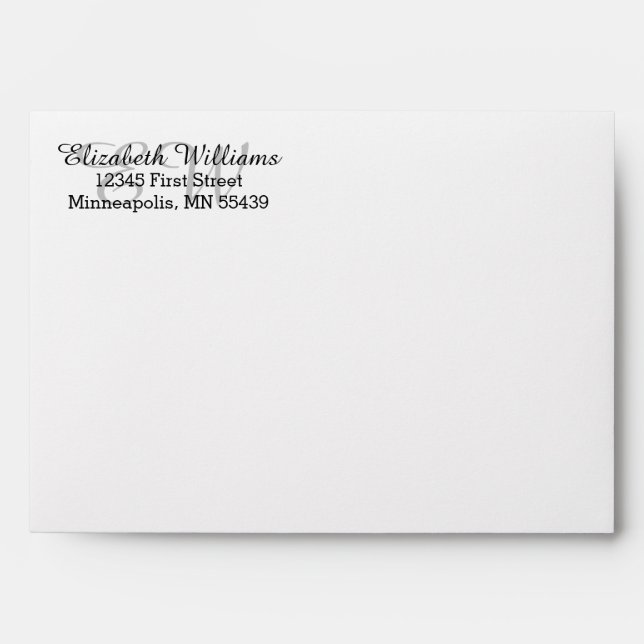 Elegant Custom Return Address A7 Envelope (Front)