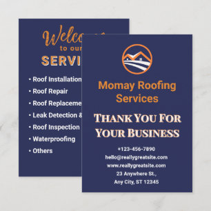 Elegant Custom Roofing Company Presentation Thank You Card