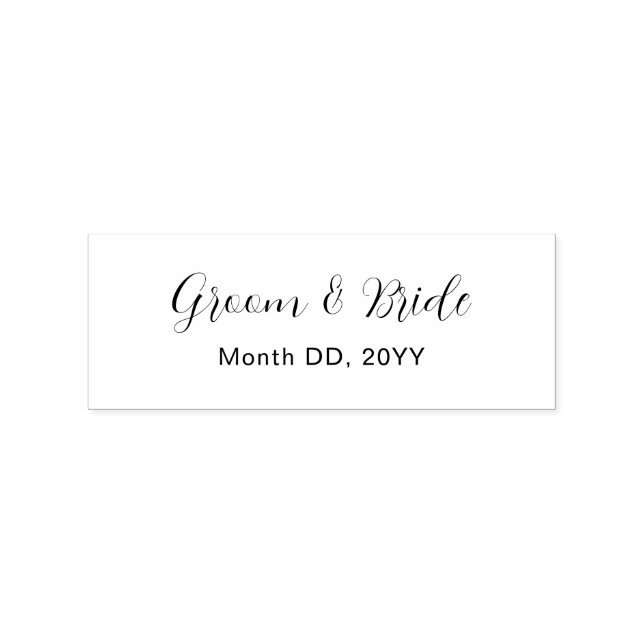Elegant Custom Rubber Stamp for Couples Names Date (Stamped)