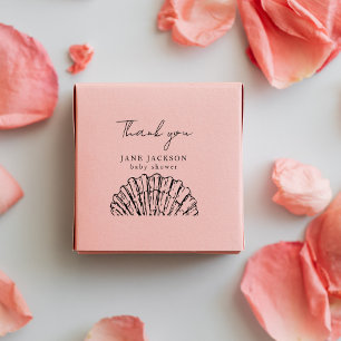 Elegant Custom Scallop Shell Baby Shower  Rubber Stamp