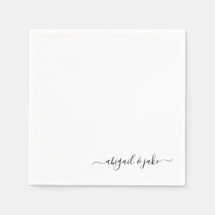 Elegant Custom Script Couple Names Wedding Napkins