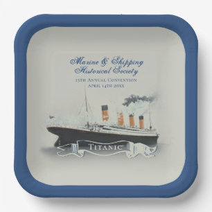 Elegant Custom Script Titanic Paper Plate
