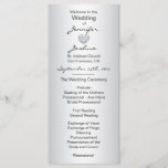 Elegant Custom Silver Black Wedding Programs<br><div class="desc">Greet your guests at your wedding ceremony with these elegant personalised programs.  Silver ombre and black letters DIY templates for you to edit as you wish. Faux diamond heart to add some little sparkle. Part of the collection 'BLACK & SILVER'</div>