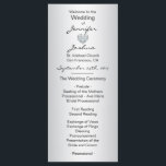 Elegant Custom Silver Black Wedding Programs<br><div class="desc">Greet your guests at your wedding ceremony with these elegant personalised programs.  Silver ombre and black letters DIY templates for you to edit as you wish. Faux diamond heart to add some little sparkle. Part of the collection 'BLACK & SILVER'</div>