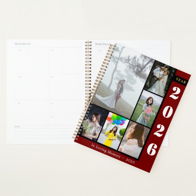 Elegant Custom Six-Photo Planner for Daily Organiz (Display)