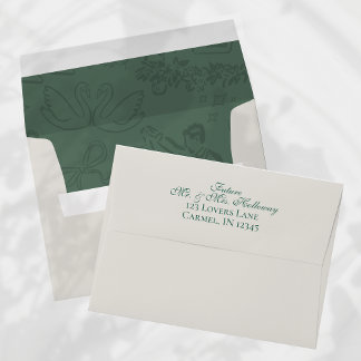 Elegant Custom Stationery Sage Green Wedding Envelope