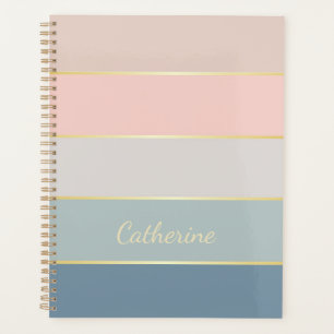 elegant Custom Summer Colours Colour Block Stripes Planner