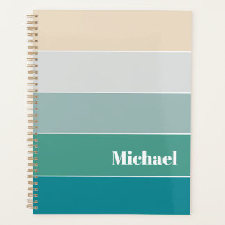 elegant Custom Summer Colours Colour Block Stripes Planner