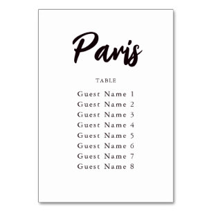 Elegant Custom Table Name Seating Assignment Number