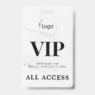 Elegant Custom VIP All Access Pass Event Badge ID Badge