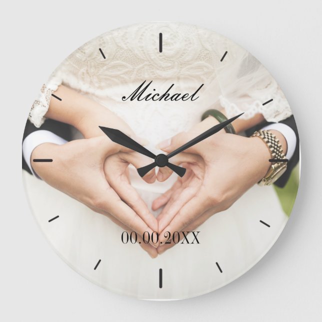 Elegant Custom Wedding Anniversary | Wall Clock (Front)
