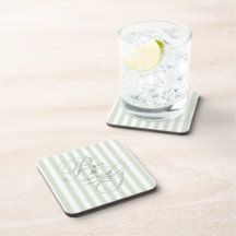 Elegant Custom Wedding Cocktail Decor Text Green