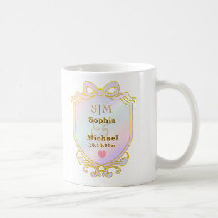 Elegant Custom Wedding Gold Initials Monogram Coffee Mug