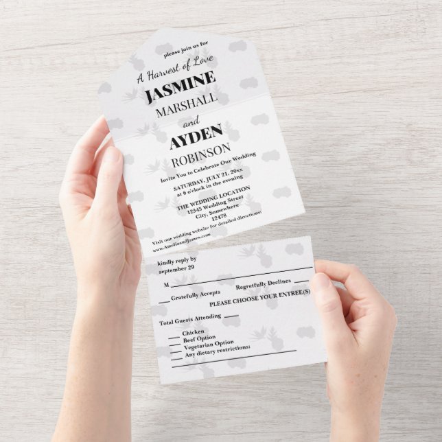 Elegant Custom Wedding Invitations  (Tearaway)