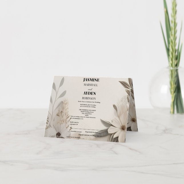 Elegant Custom Wedding Invitations  (Front)