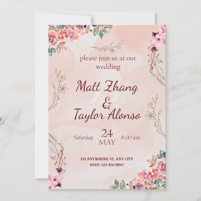 Elegant Custom Wedding Invitations (Front)