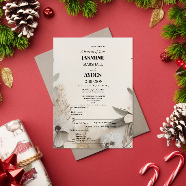 Elegant Custom Wedding Invitations  (Insitu (Holiday))