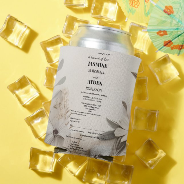 Elegant Custom Wedding Invitations  Can Cooler (In Situ Summer)